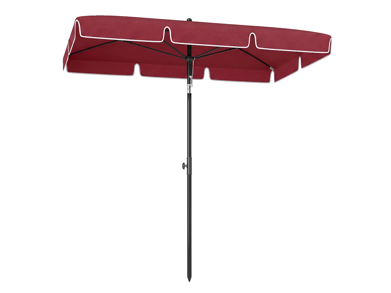 Ombrellone da giardino rettangolare inclinabile 2x2.4 m rosso