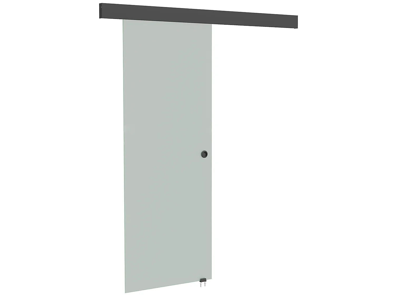 Porta scorrevole in vetro temperato sabbiato 77.5x0.8x205 cm