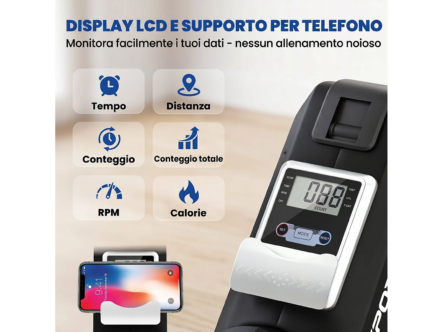 Vogatore magnetico silenzioso con binario in alluminio nero