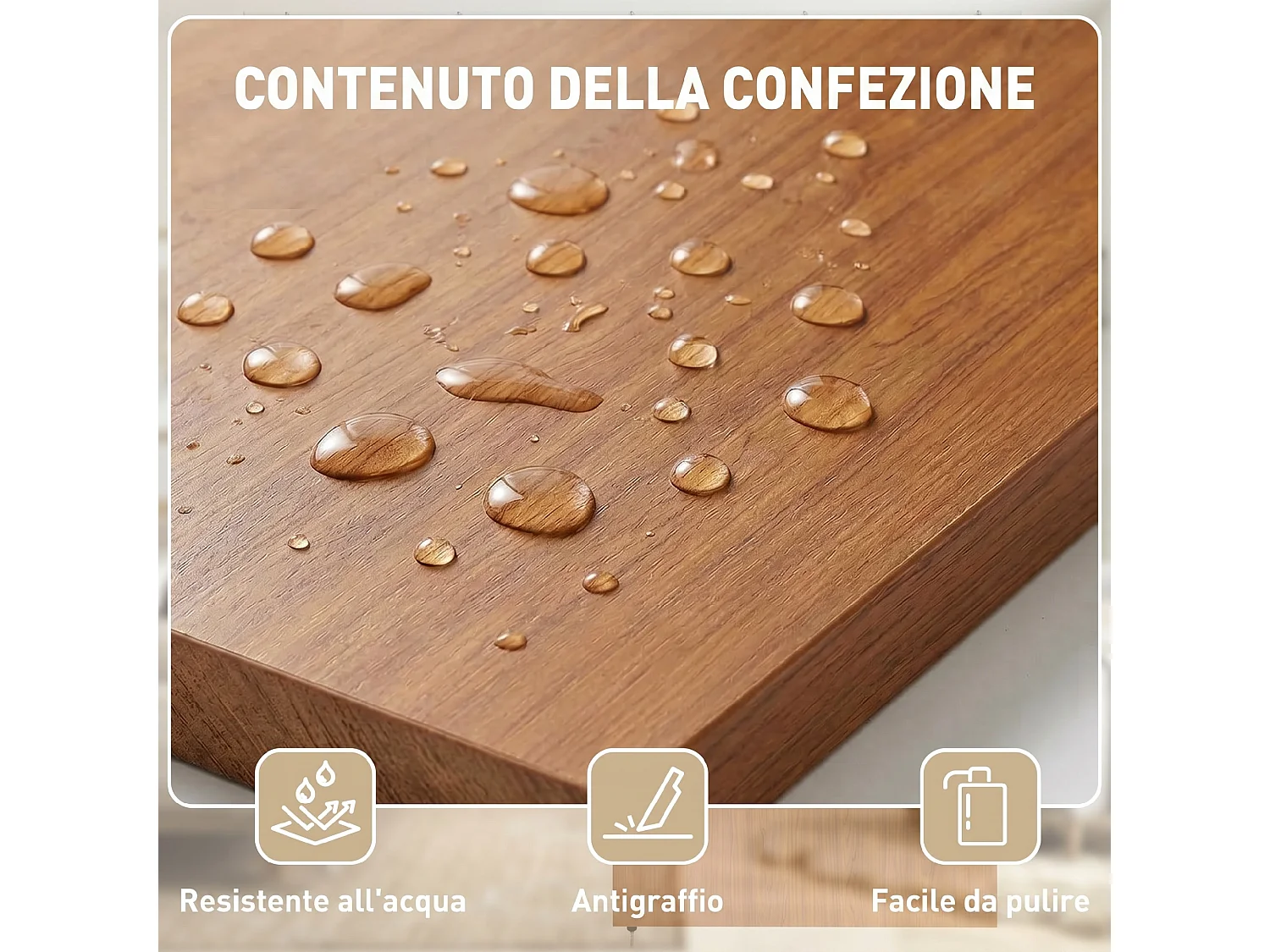 Porta scorrevole con binario silenzioso 75x210 cm in mdf marrone