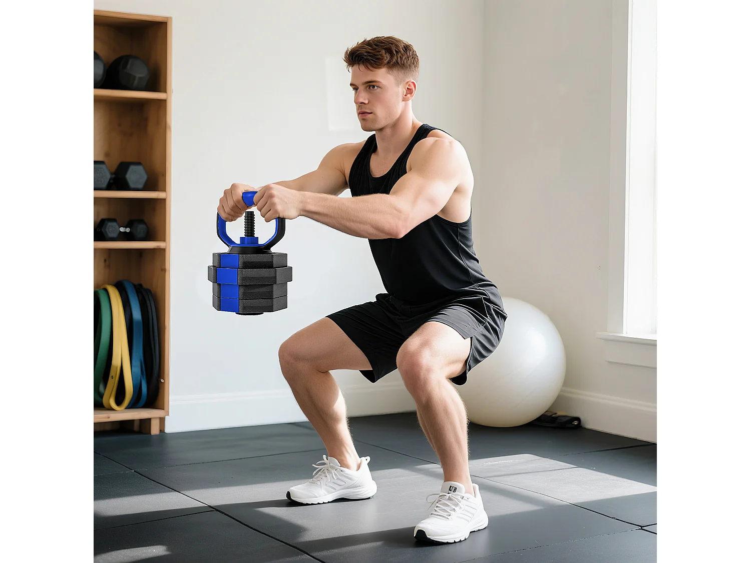 Set pesi palestra 6-1 multifunzione da 20kg totali blu