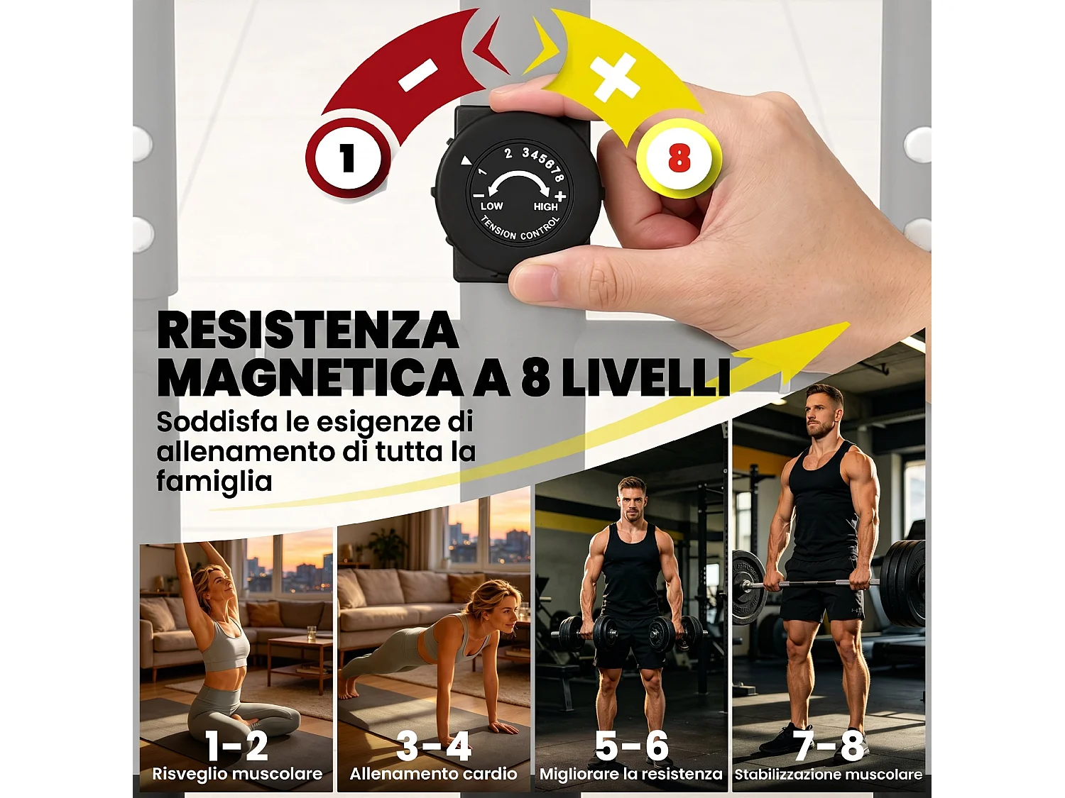 Ellittica per casa con sistema magnetico in acciaio nero