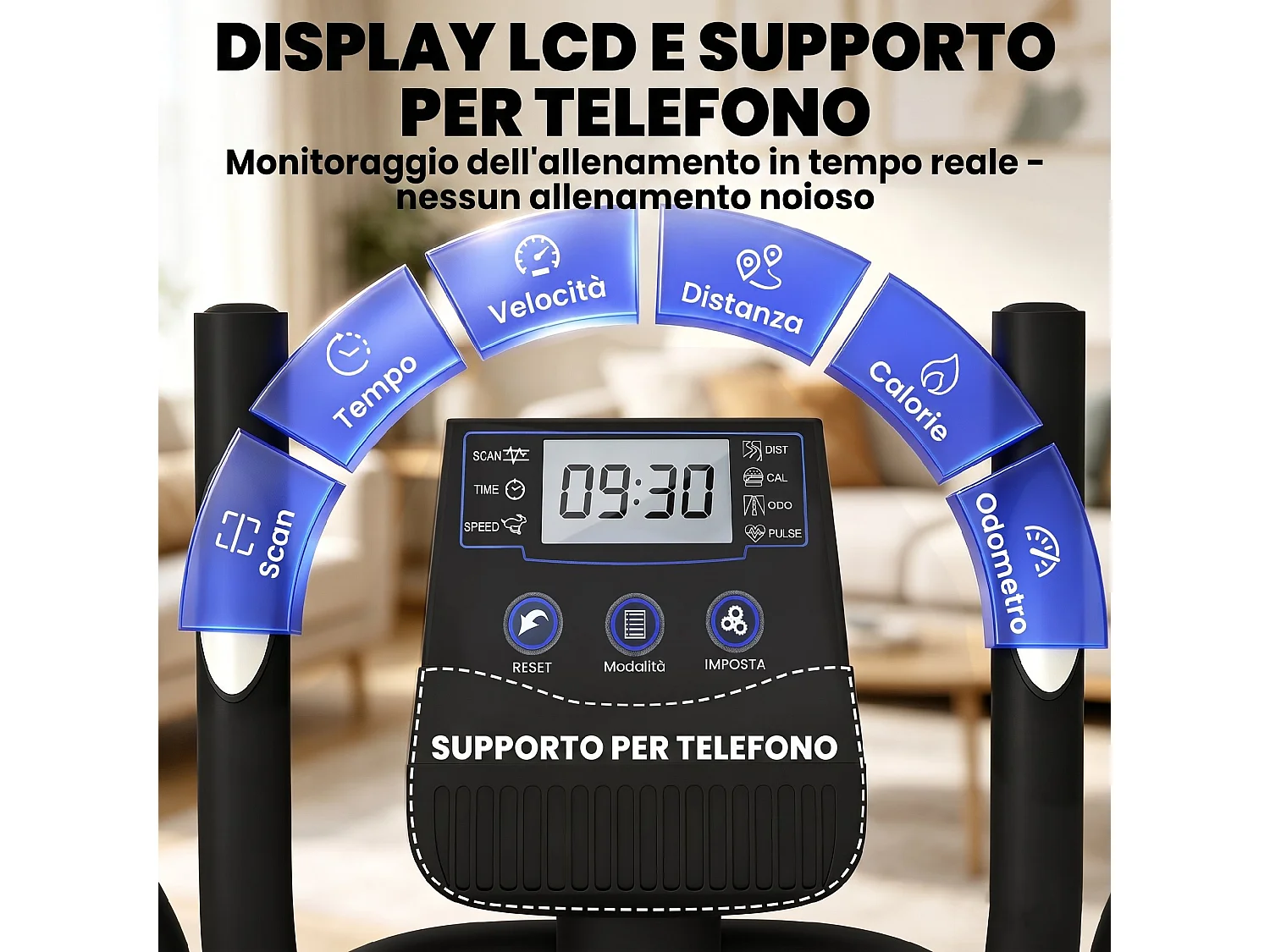 Ellittica per casa con sistema magnetico in acciaio nero