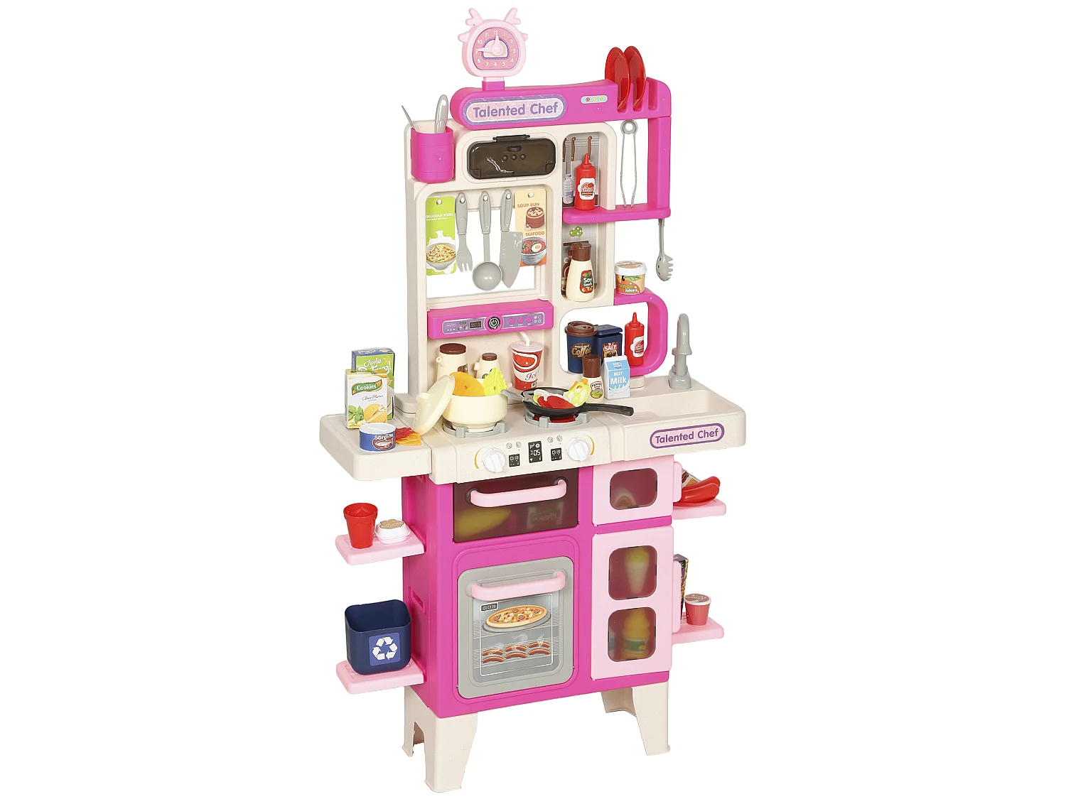 Cucina giocattolo per bambini 3-6 anni con 104 accessori rosa
