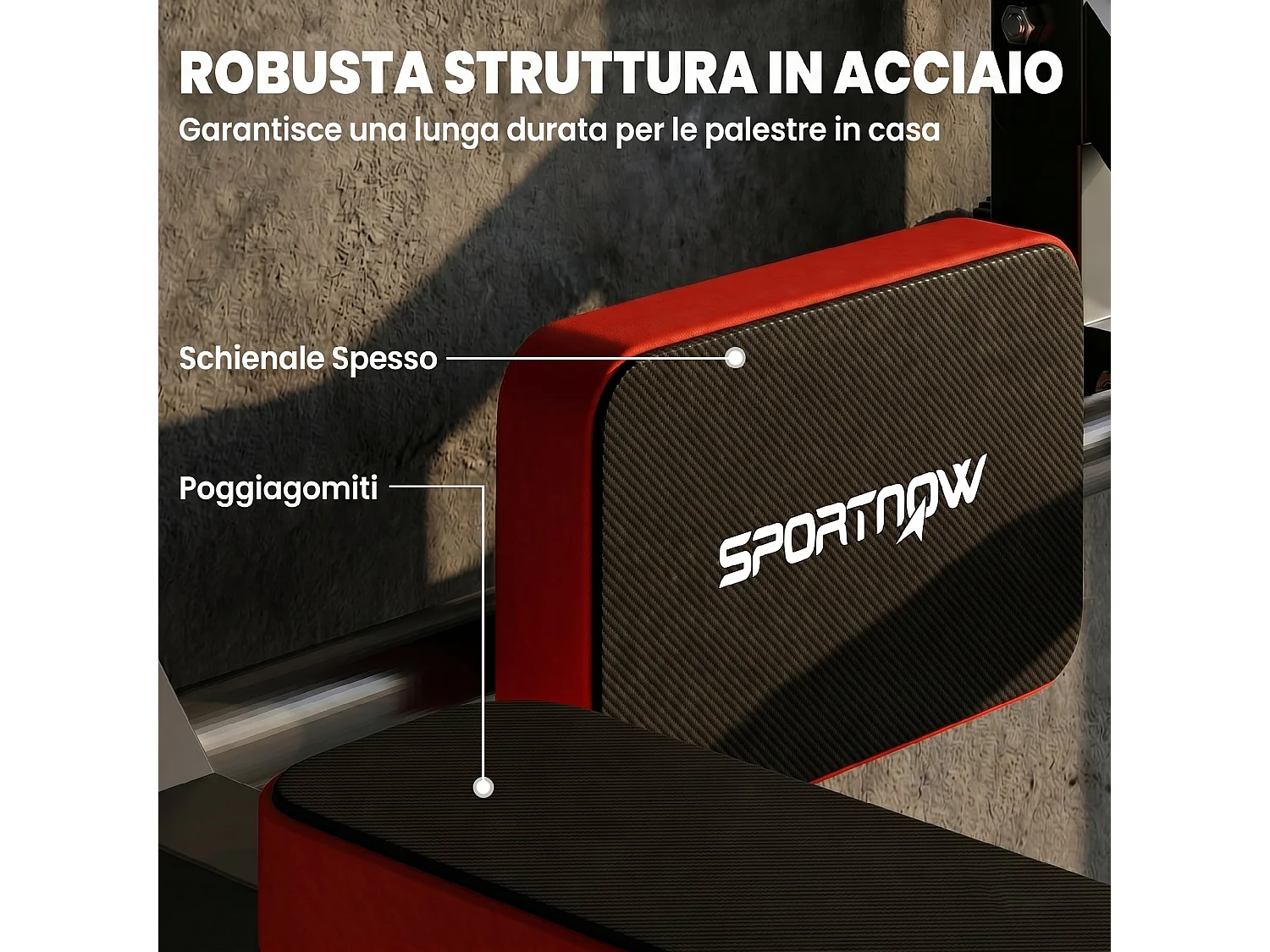 Barra per trazioni 2 in 1 acciaio rossa