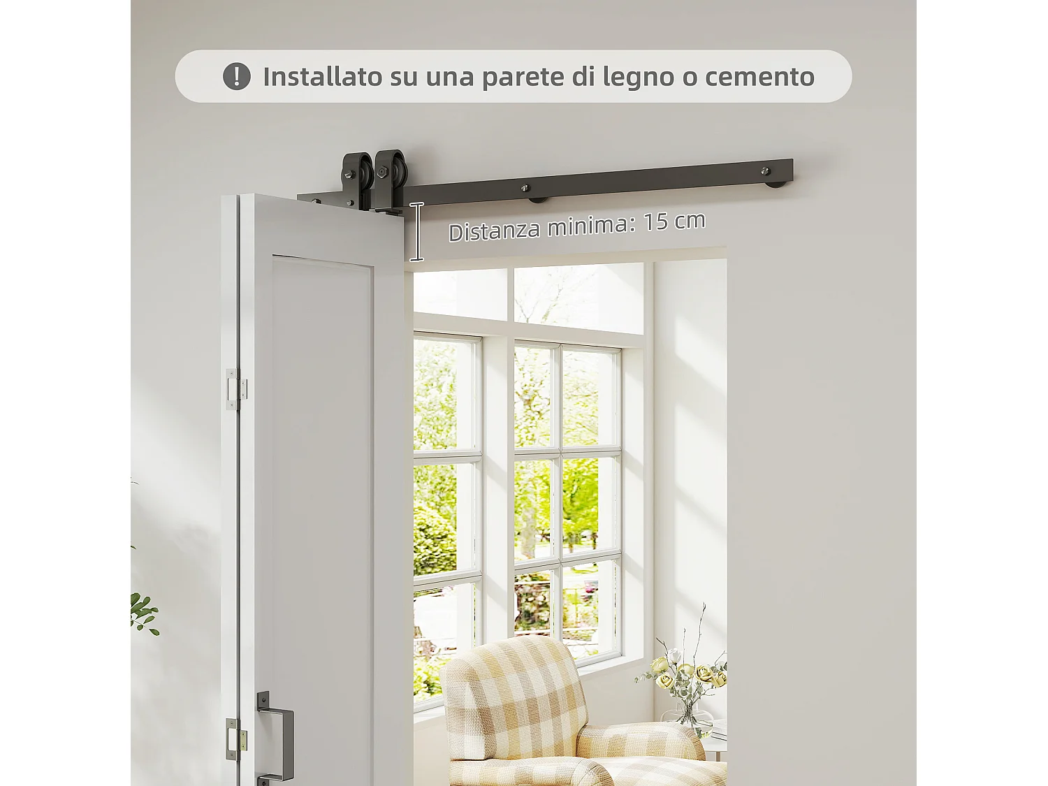 Porta pieghevole a libro con superficie verniciabile bianco