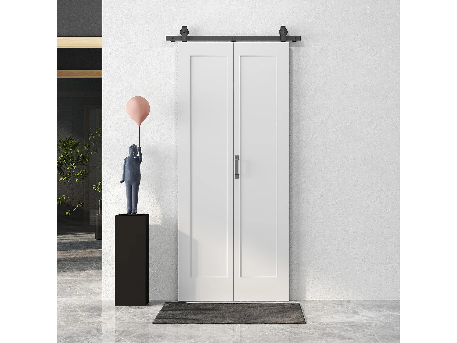 Porta pieghevole a libro con superficie verniciabile bianco