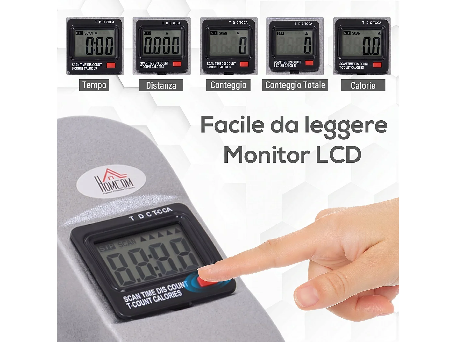 Mini cyclette portatile con schermo lcd per riabilitazione argento
