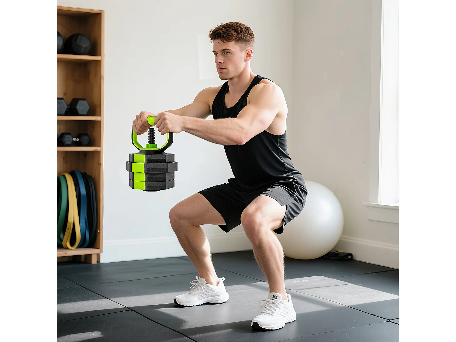 Set pesi palestra 6-1 multifunzione da 20kg totali verde