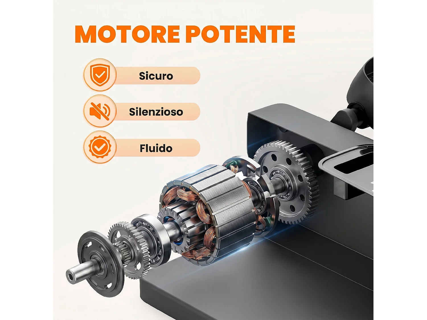 Mini ellittica elettrica con telecomando in plastica nero