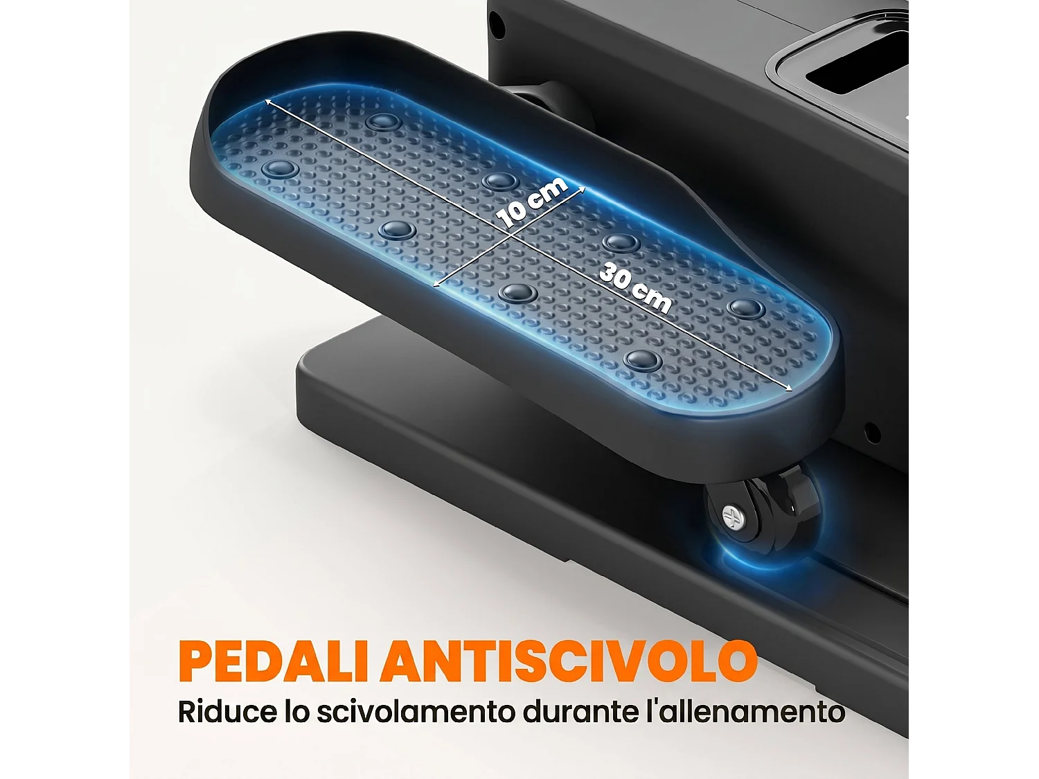 Mini ellittica elettrica con telecomando in plastica nero