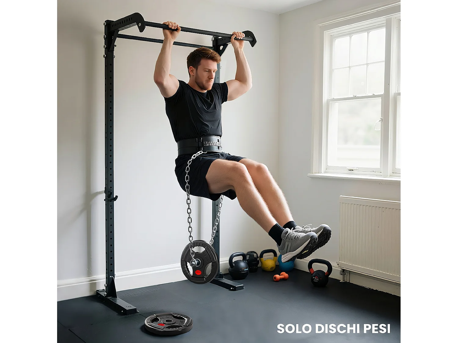 Set di dischi pesi 2x15 kg con foro da 5 cm e 3 impugnature
