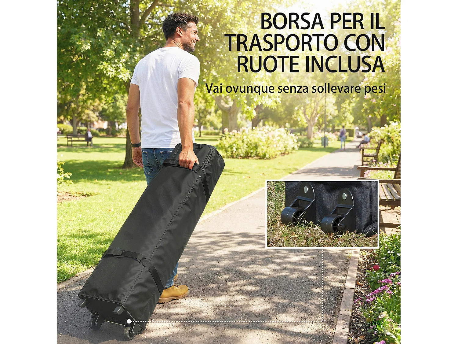 Gazebo pop up con pareti e finestre marrone sabbia