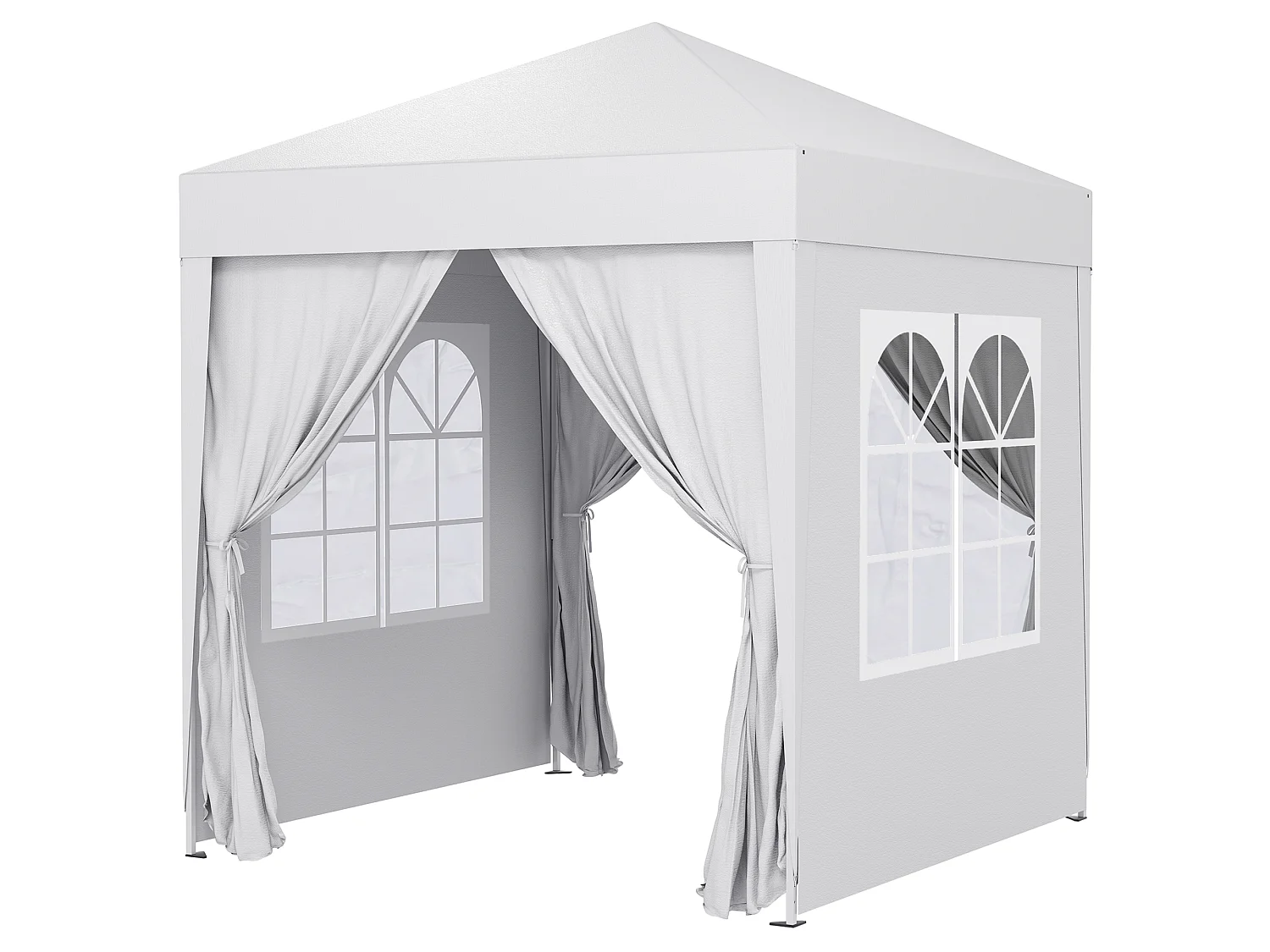 Gazebo pieghevole pop up 2x2 m con 4 pareti rimovibili bianco