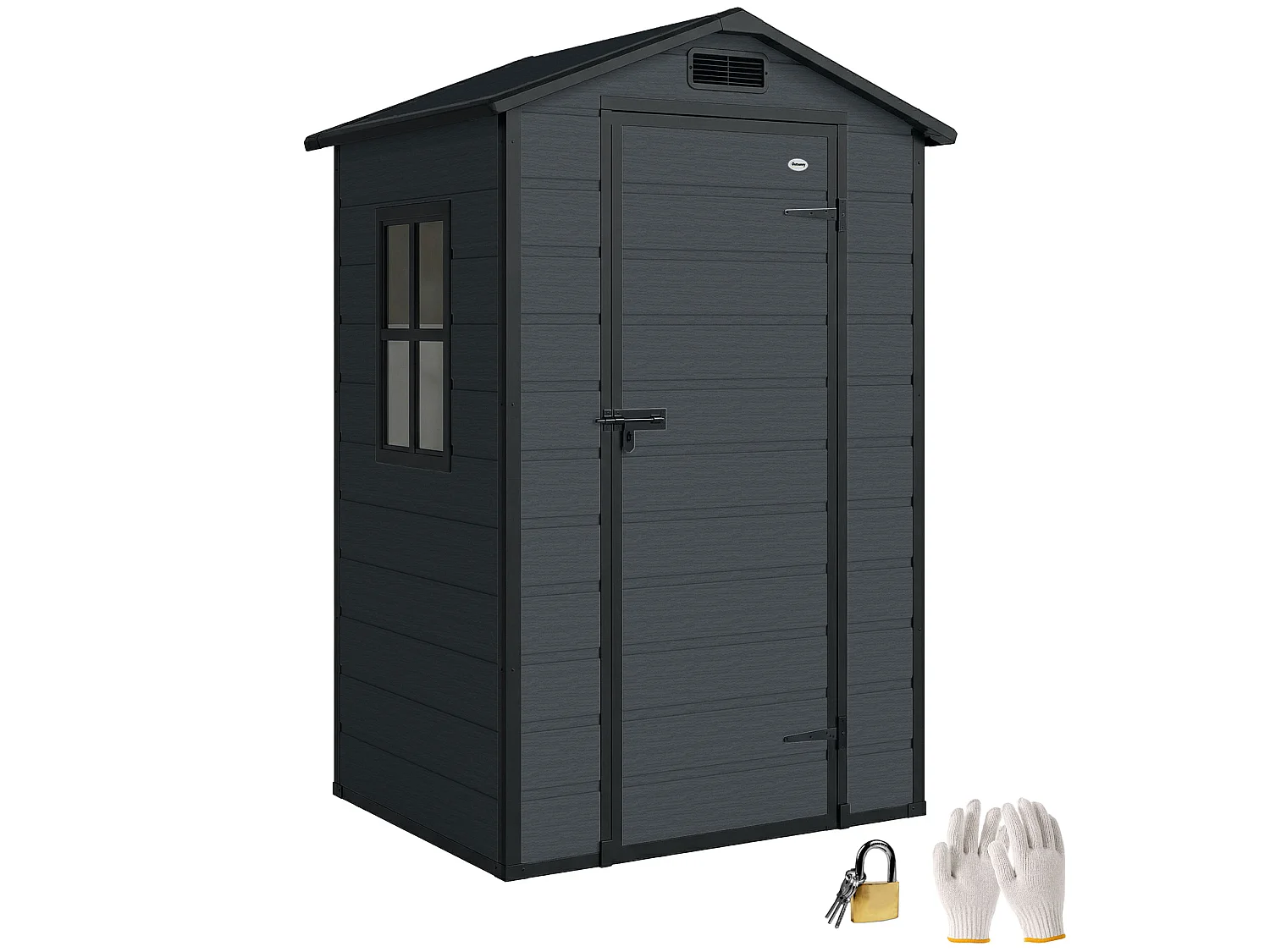 Casetta attrezzi a 2 ingressi 128x104x196cm grigio scuro