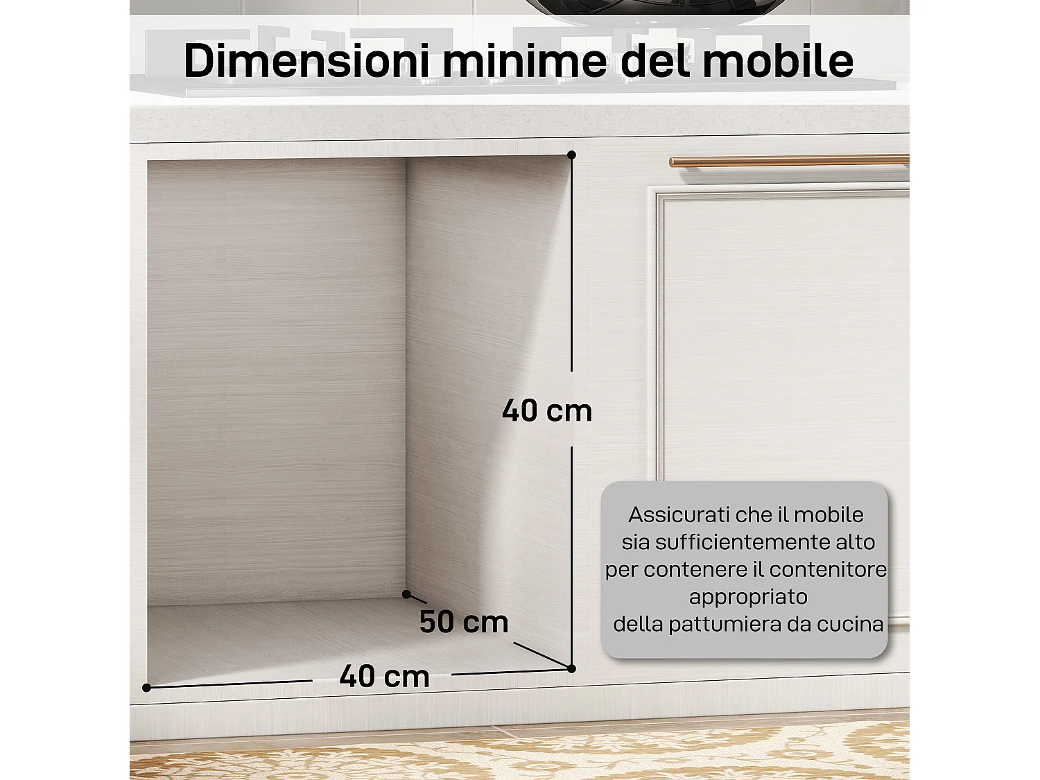 Pattumiera estraibile sottolavello da 31l a 3 secchi grigio chiaro