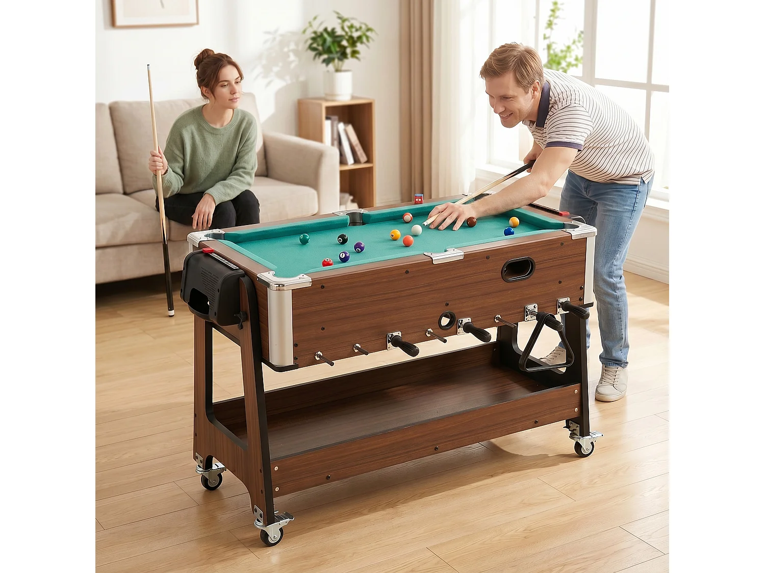 Tavolo multigioco 3 in 1 in mdf multicolore
