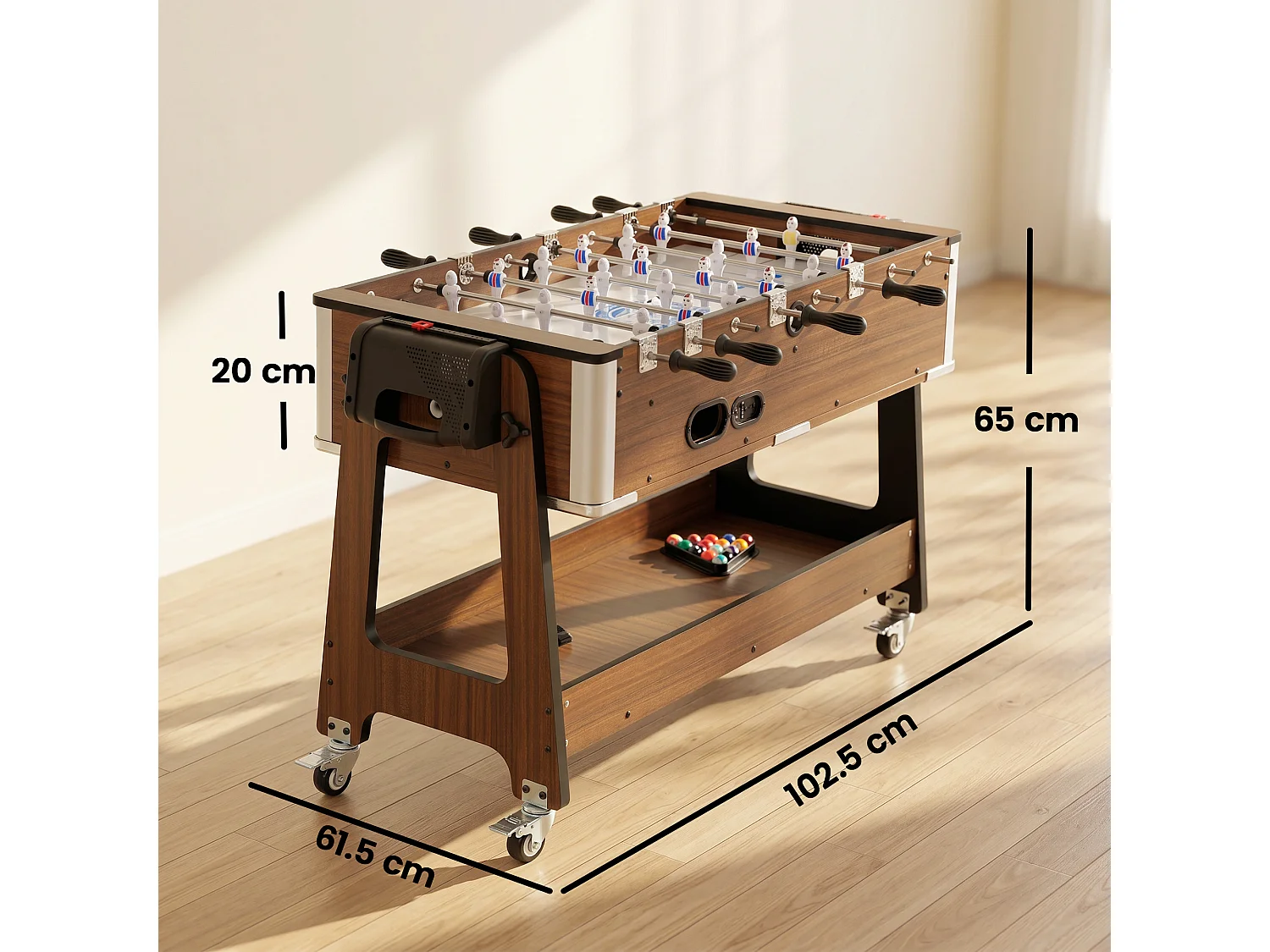 Tavolo multigioco 3 in 1 in mdf multicolore
