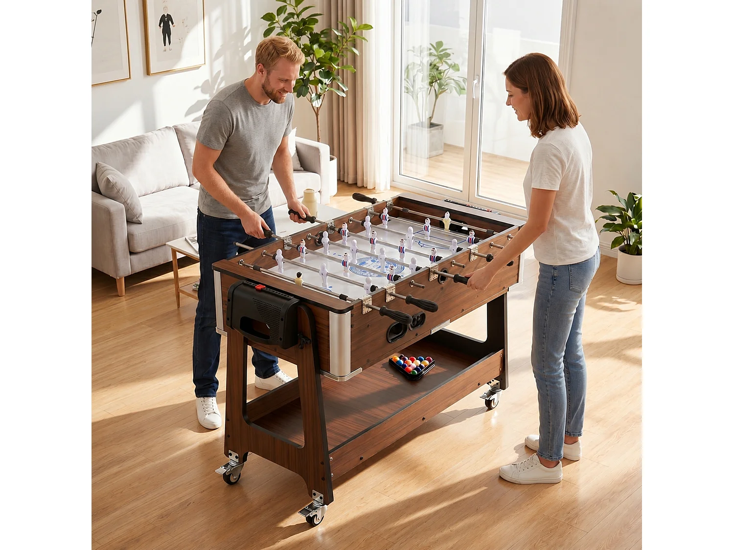 Tavolo multigioco 3 in 1 in mdf multicolore