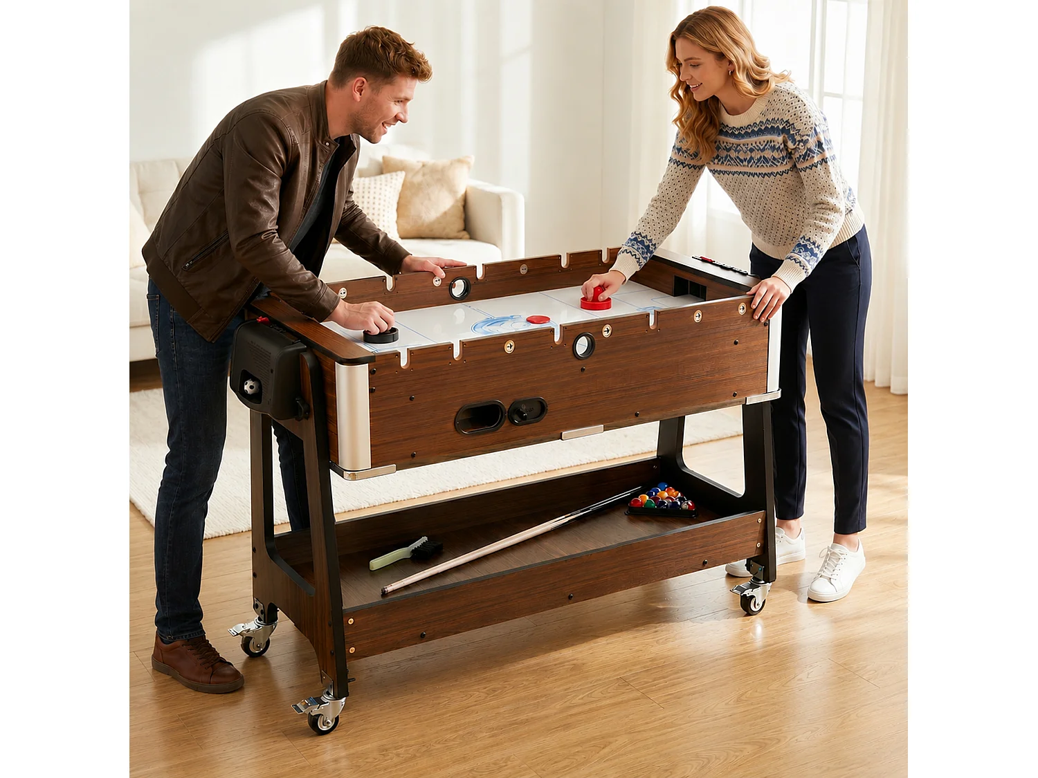 Tavolo multigioco 3 in 1 in mdf multicolore