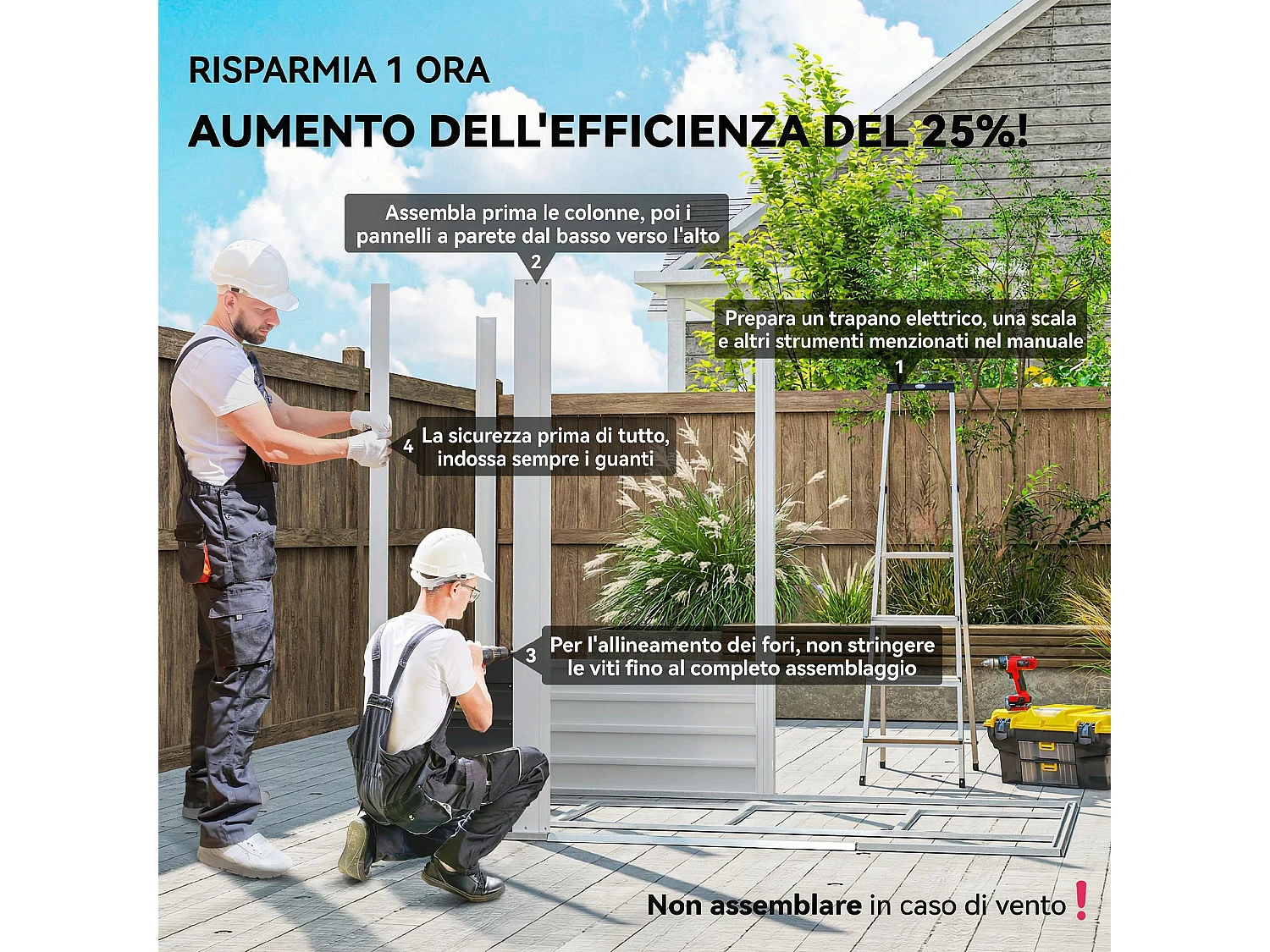 Casetta da giardino con porte scorrevoli e lucchetto in metallo verde
