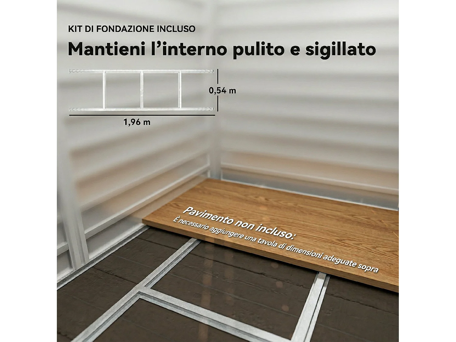 Casetta da giardino con porte scorrevoli e lucchetto in metallo verde
