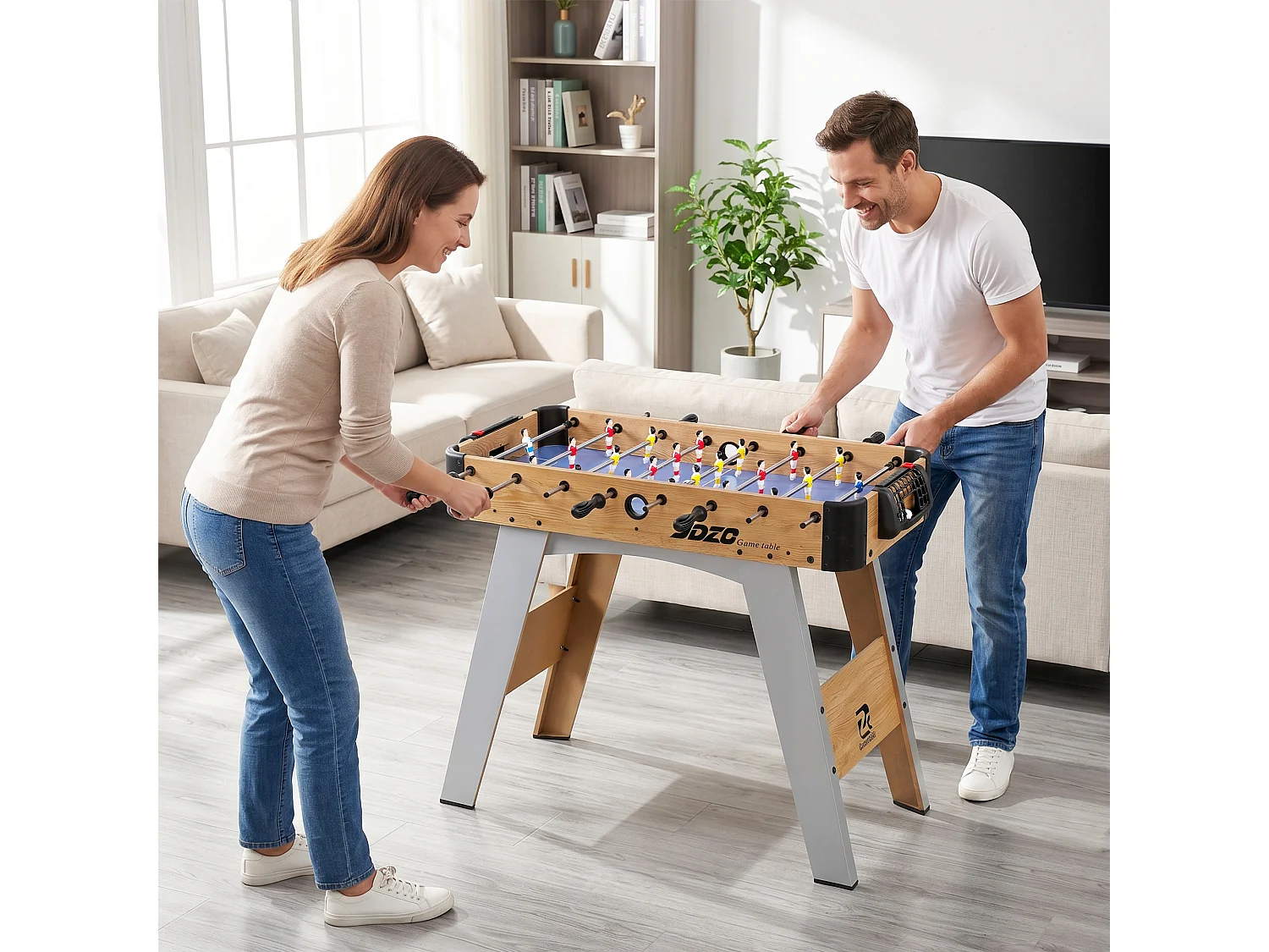 Calcio balilla freestanding per famiglia in mdf viola