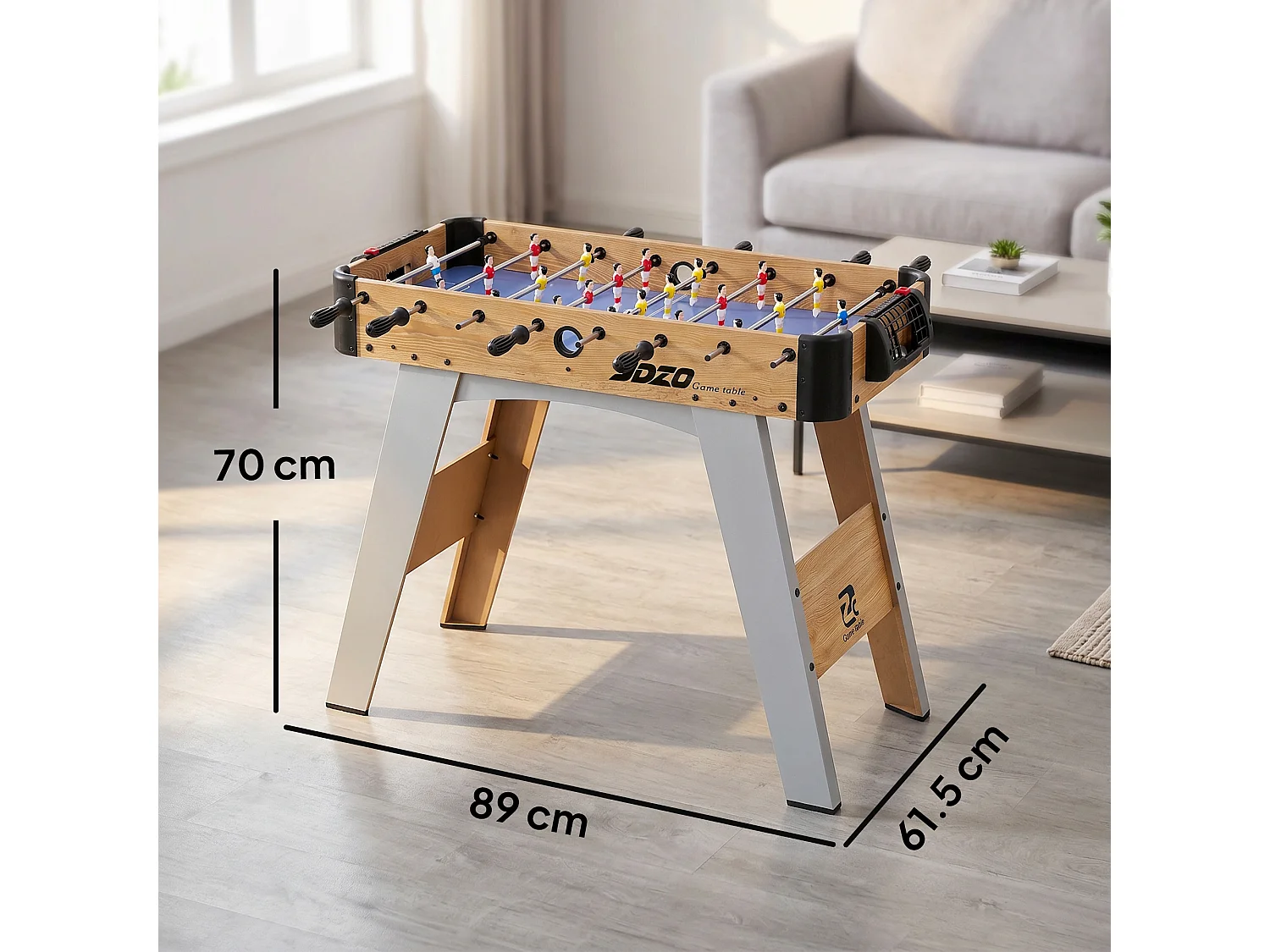 Calcio balilla freestanding per famiglia in mdf viola