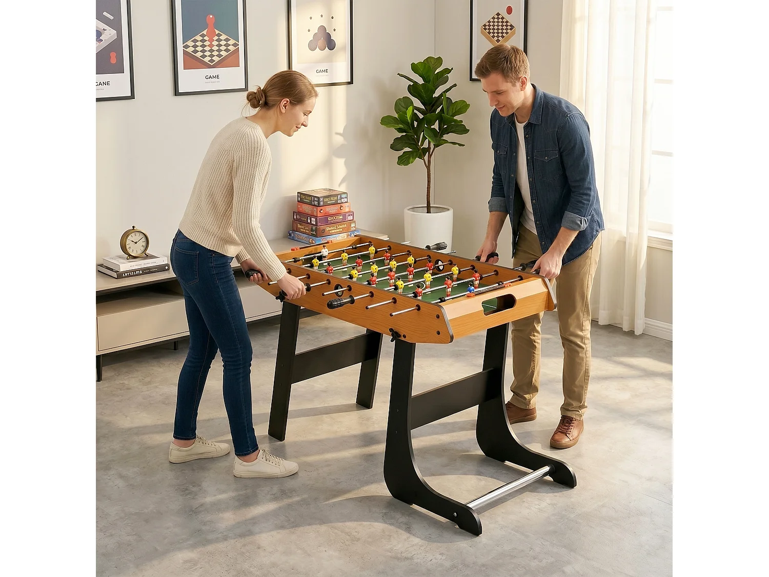 Mini calcio balilla pieghevole, 22 giocatori, 2 palline