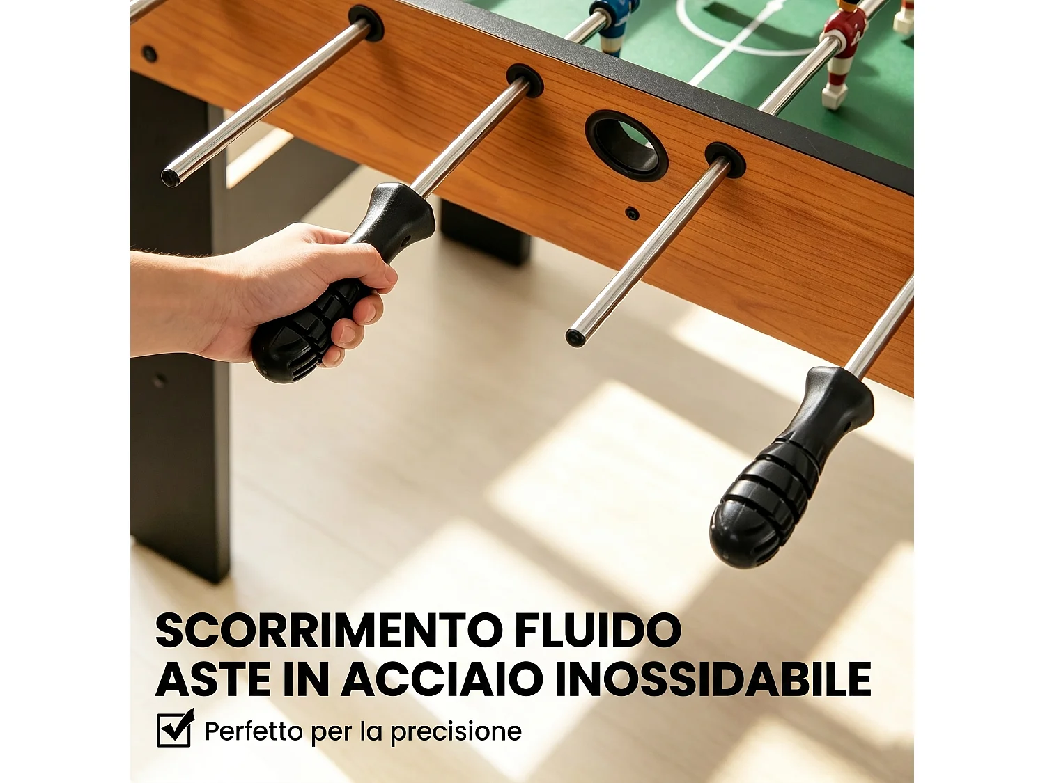 Mini calcio balilla pieghevole, 22 giocatori, 2 palline
