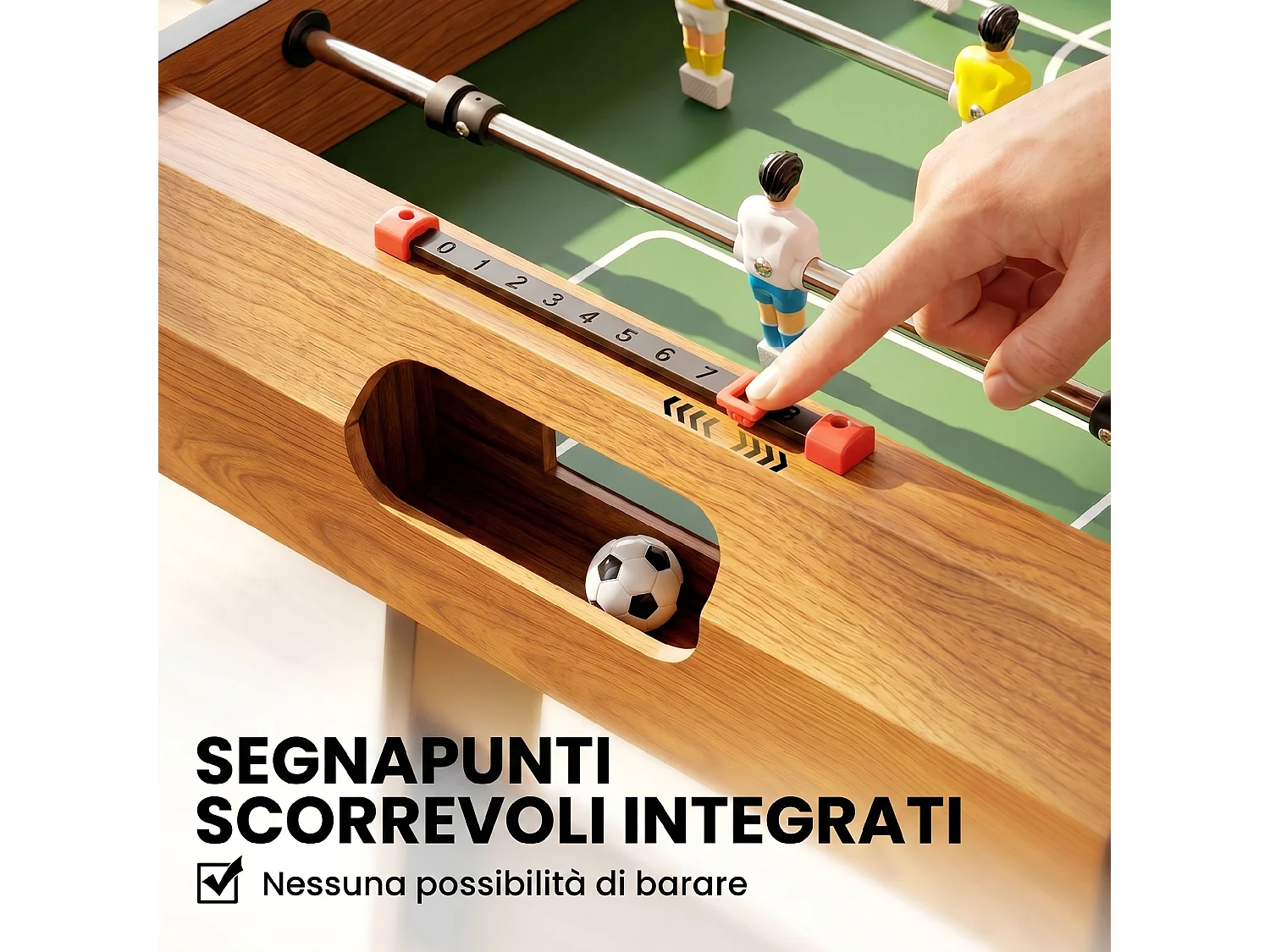 Mini calcio balilla pieghevole, 22 giocatori, 2 palline