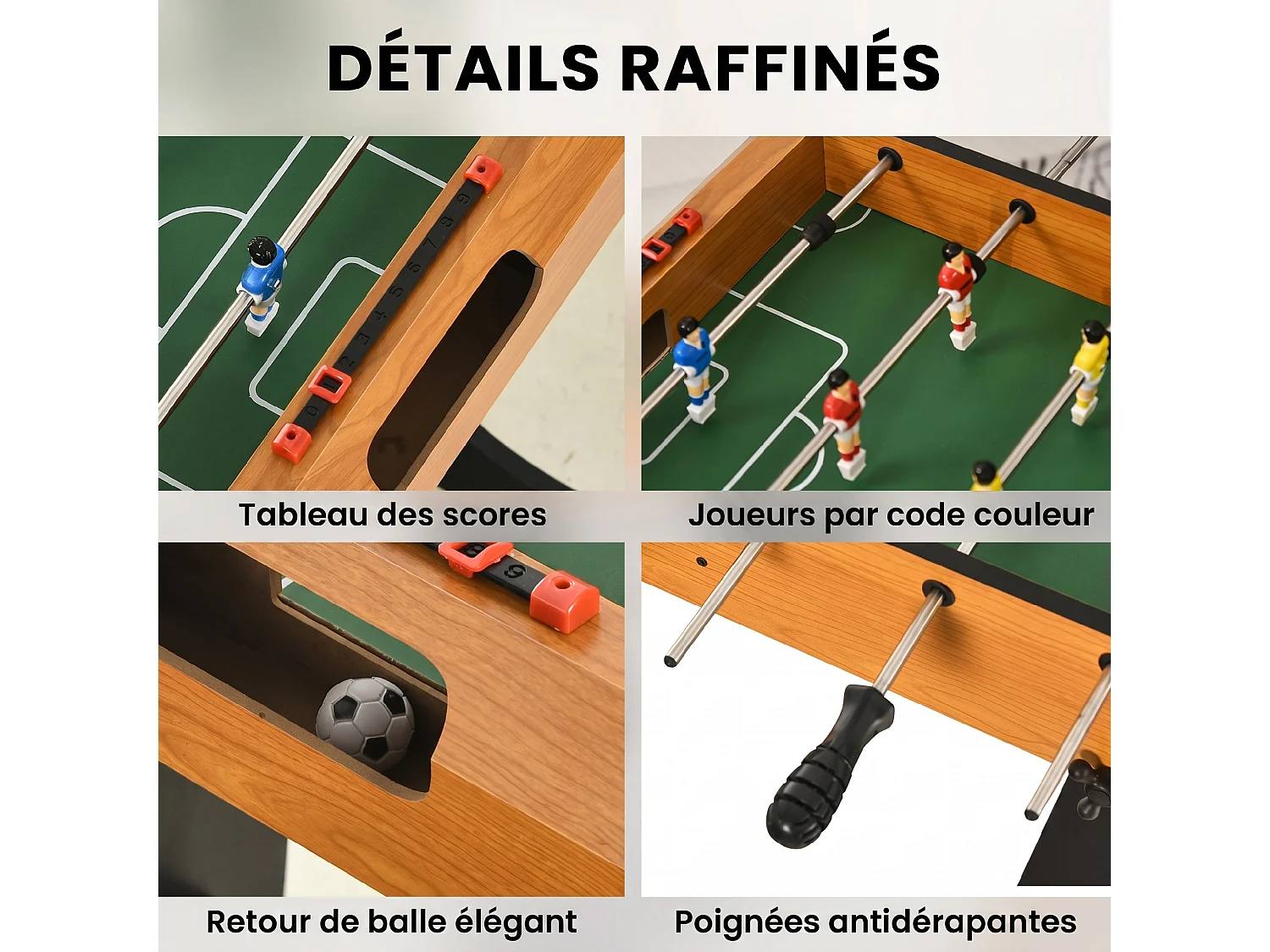 Mini calcio balilla pieghevole, 22 giocatori, 2 palline