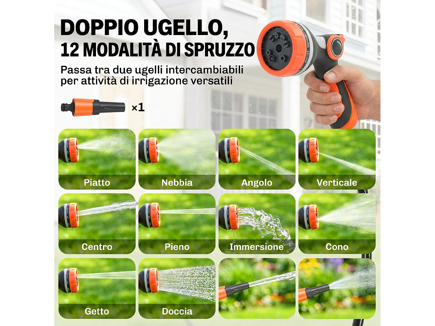 Avvolgitubo retrattile riavvolgimento automatico in plastica arancione