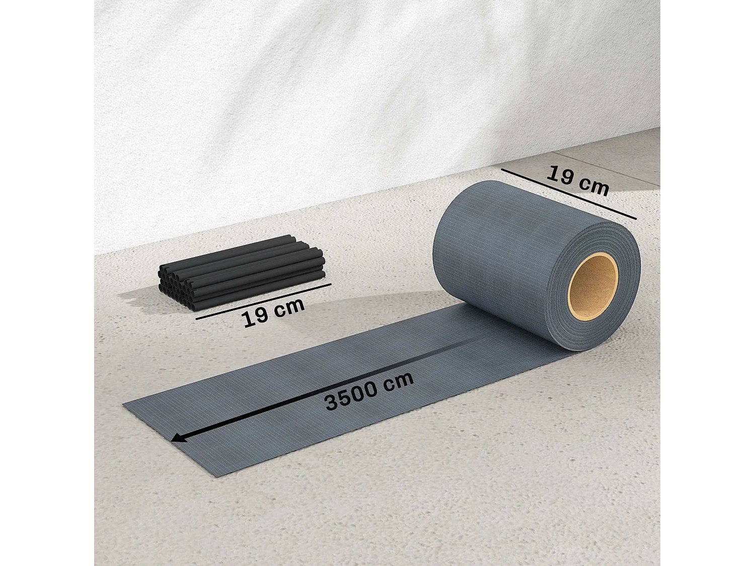 Set 4 pezzi frangivista impermeabile con fermagli grigio