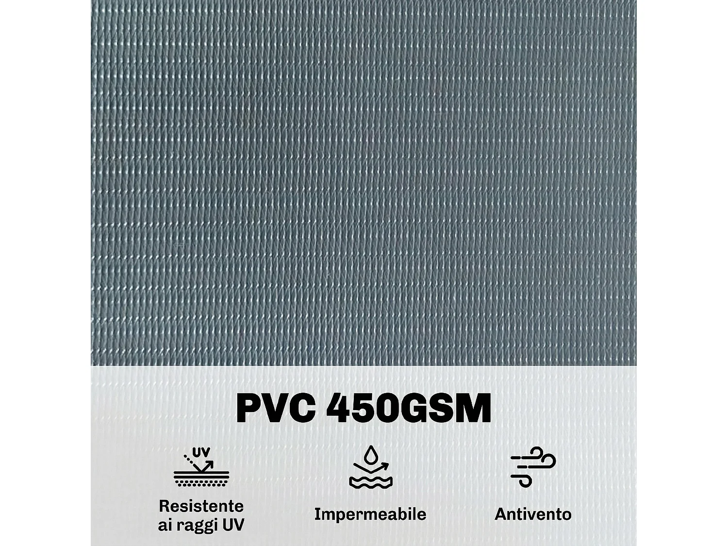 Set 4 pezzi frangivista impermeabile con fermagli grigio