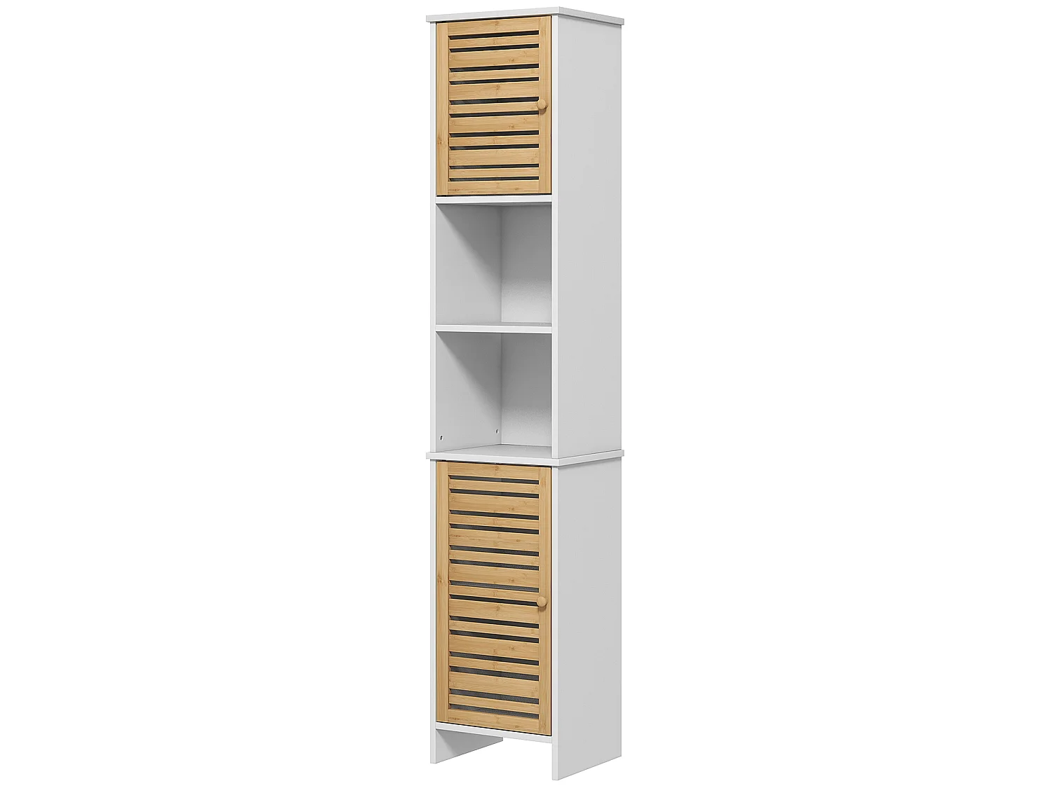 Mobile bagno alto 170cm, con ripiani regolabili, scomparti aperti