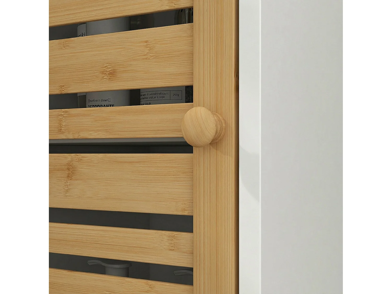 Mobile bagno alto 170cm, con ripiani regolabili, scomparti aperti