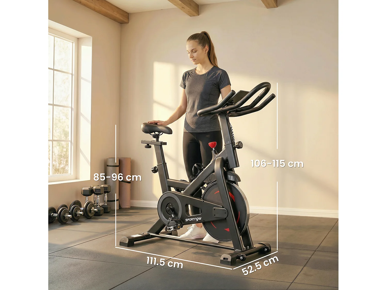 Cyclette da casa con resistenza magnetica in acciaio nero