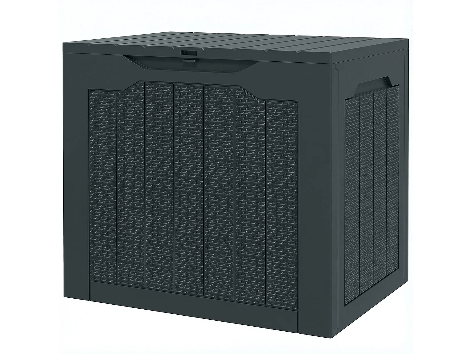 Baule da giardino con maniglie impermeabile 56x41x50 cm grigio scuro