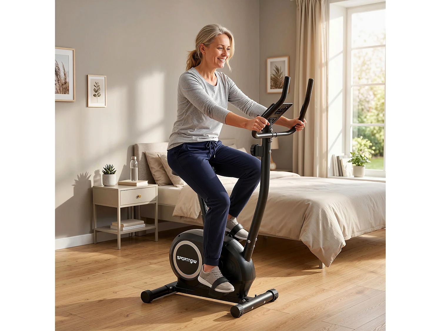 Cyclette magnetica a 8 livelli con bluetooth e display lcd nero
