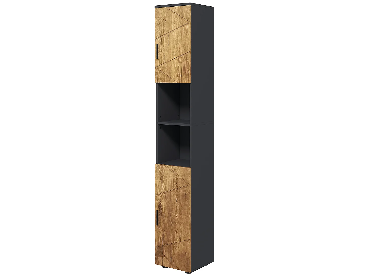 Tavolino da salotto moderno con tre ripiani in legno bianco