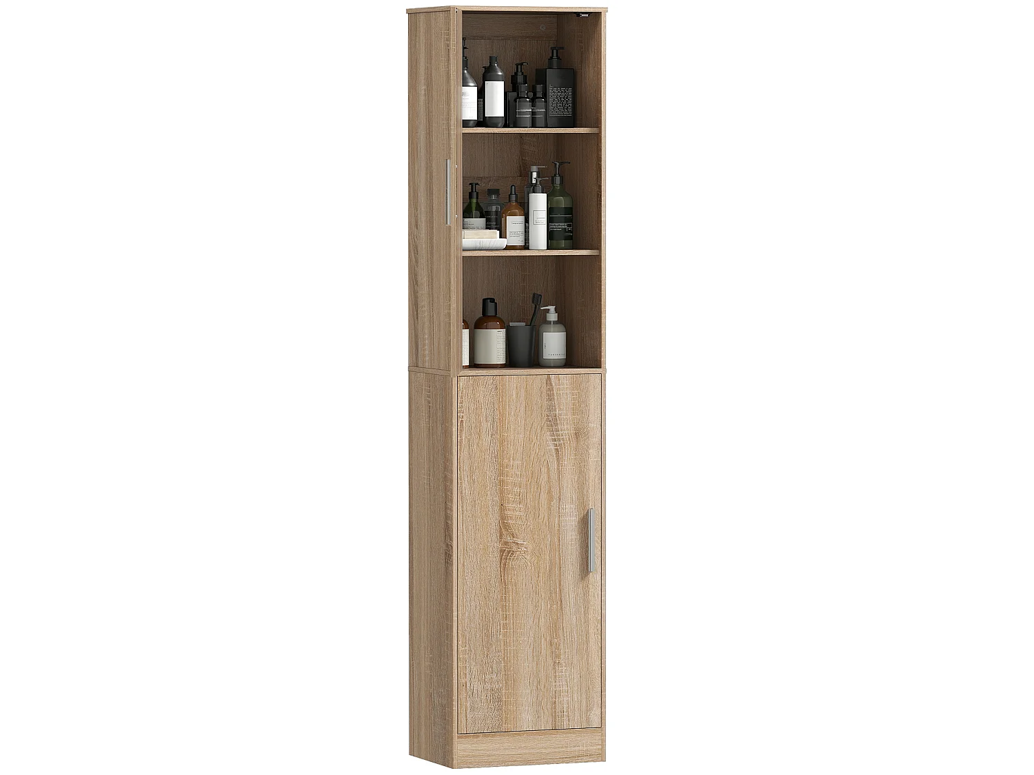 Mobile Bagno 2 Armadietti Ripiani Regolabili 40x35x180 cm ColorLegno