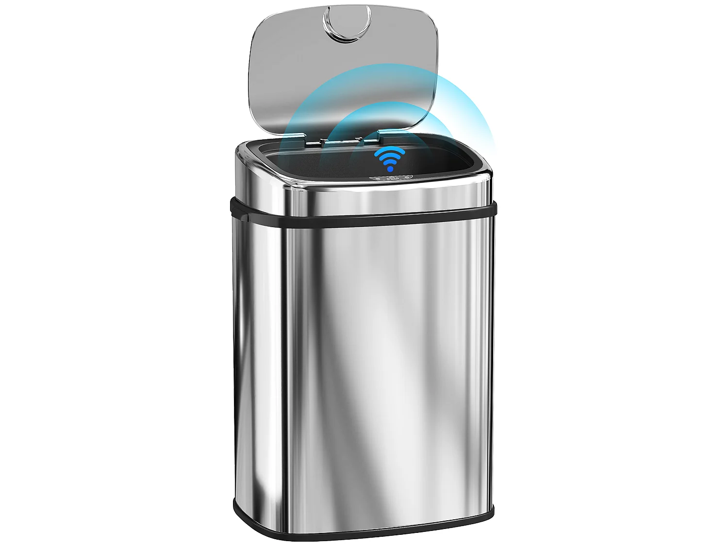 Pattumiera con sensore a infrarossi da 50l in acciaio inox argento