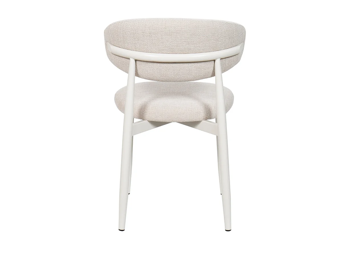 Eetkamerstoel Alexia - Beige met Wit Onderstel - Set van 2