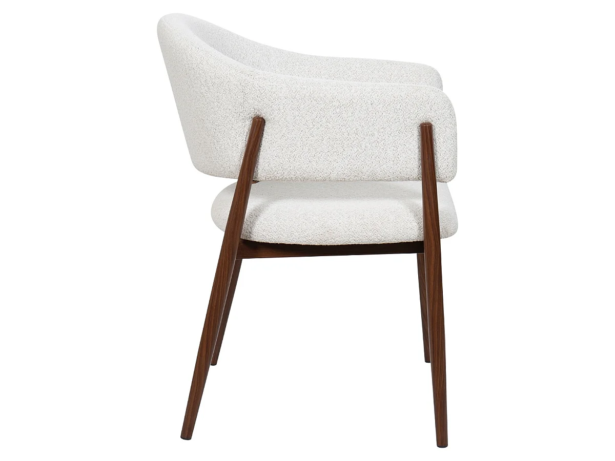 Eetkamerstoel Dénia met Armleuningen - Beige Cloud/Walnoot - Set van 2