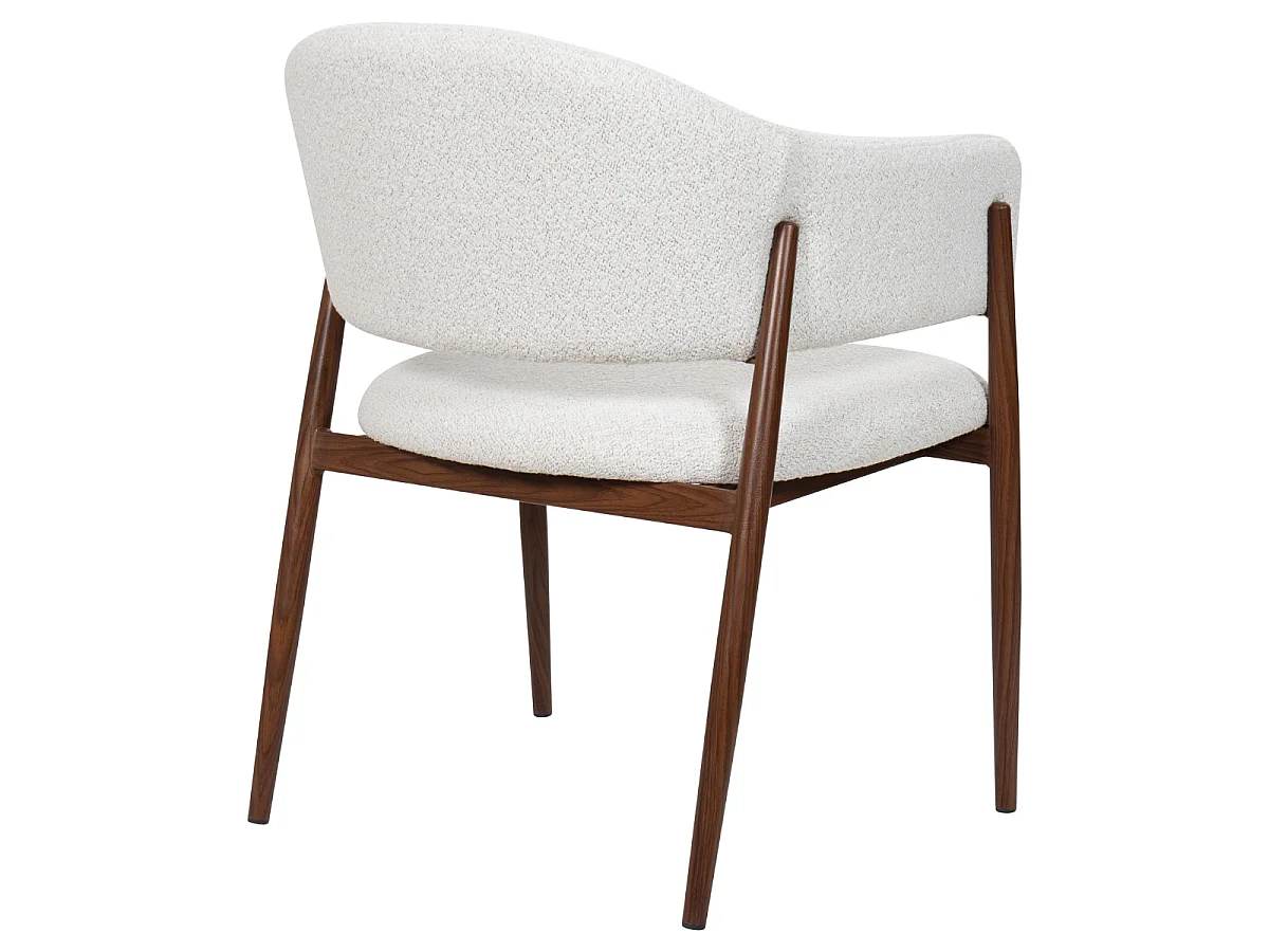 Eetkamerstoel Dénia met Armleuningen - Beige Cloud/Walnoot - Set van 2