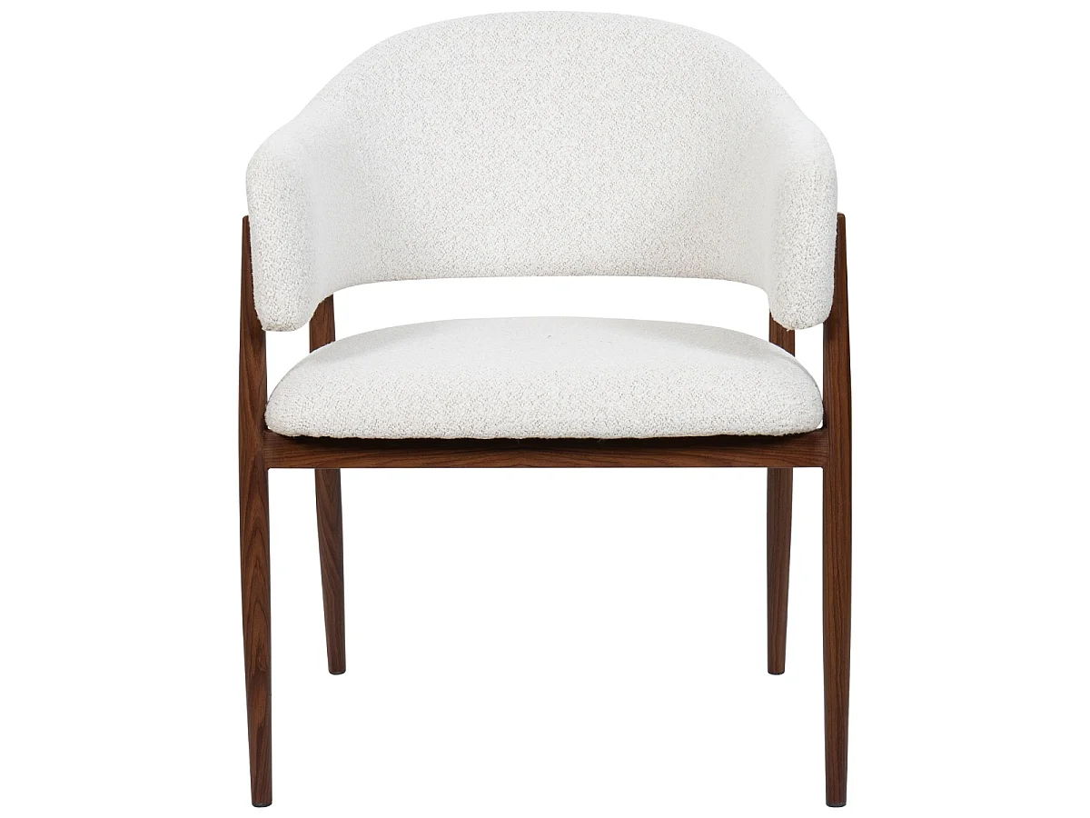 Eetkamerstoel Dénia met Armleuningen - Beige Cloud/Walnoot - Set van 2