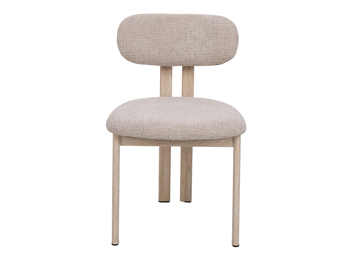 Eetkamerstoel Noor - Beige met Travertinkleurig Onderstel - Set van 2