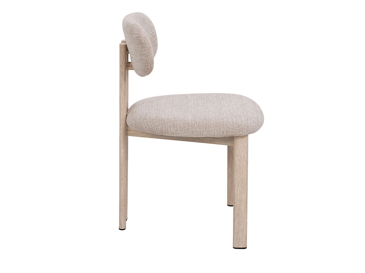 Eetkamerstoel Noor - Beige met Travertinkleurig Onderstel - Set van 2