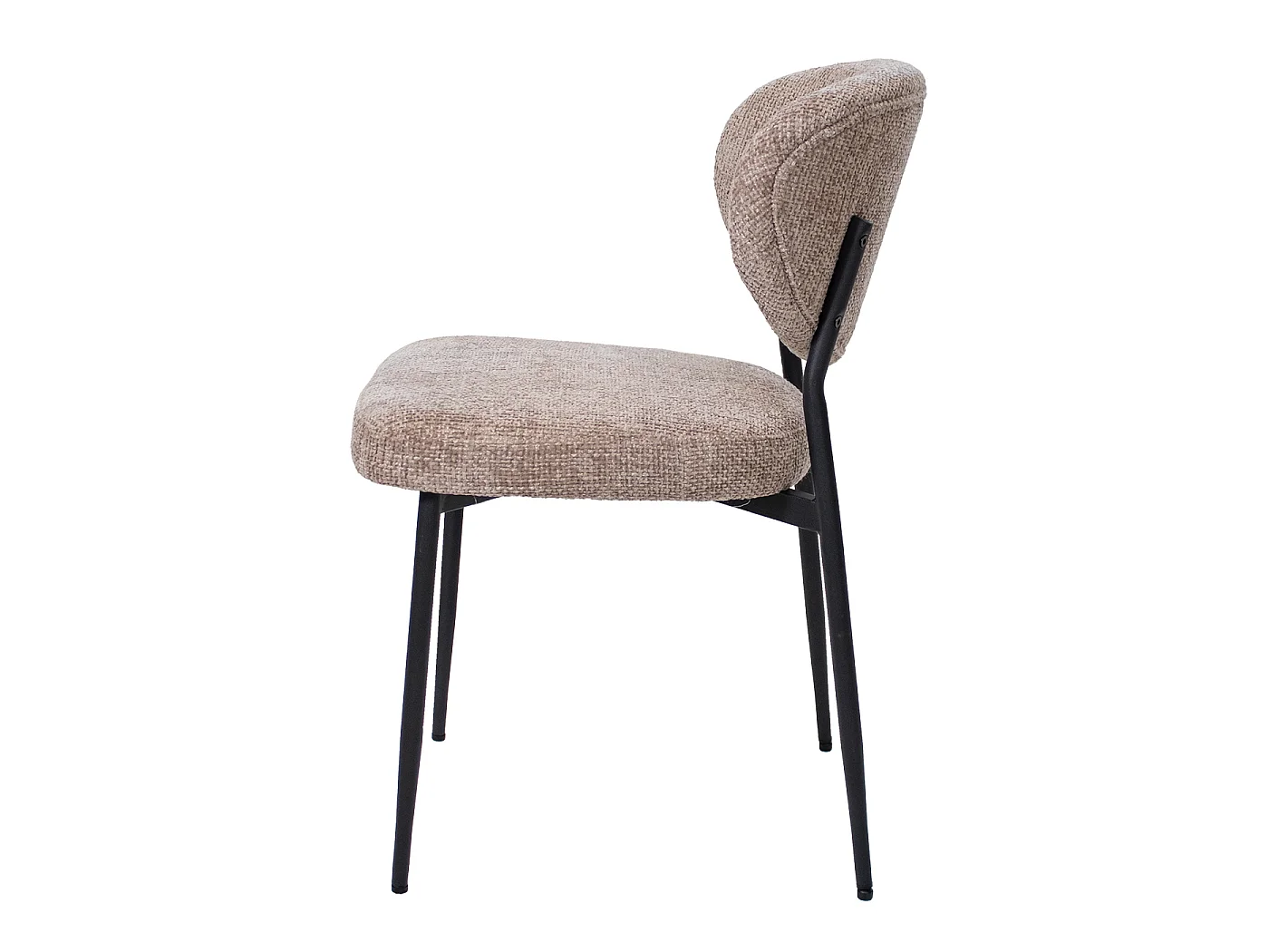 Eetkamerstoel Vajèn - Taupe met Zwart Onderstel - Set van 2